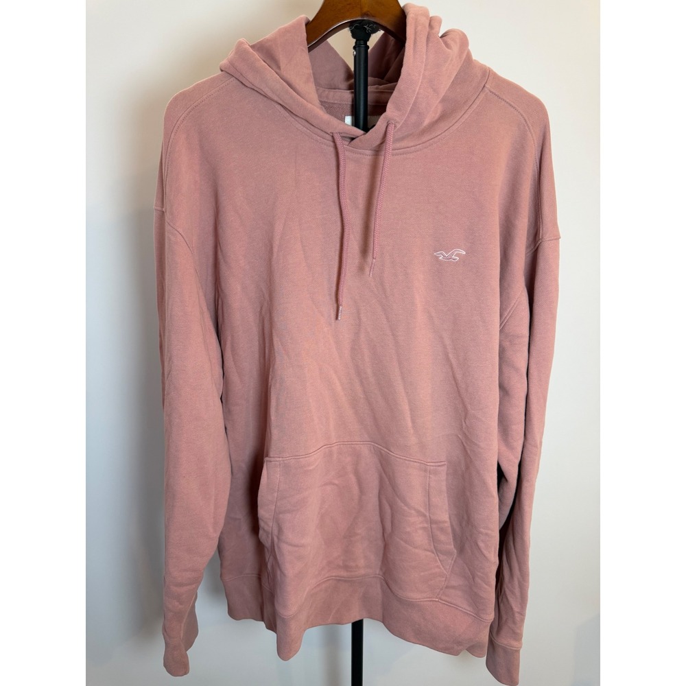 Hollister Must-Have Collection Mauve Pink Pullover Hoodie XXL Logo Pocket